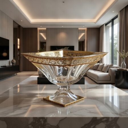 Činija sa stopom Quadron Gold Square ekskluzivni poklon