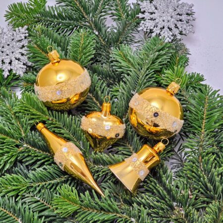 Novogodišnji ukras Gold 1201 - set 5 komada