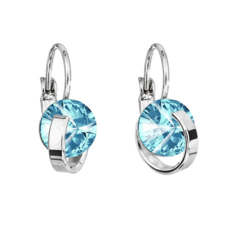 Naušnice Rivoli Circle Aquamarine Swarovski