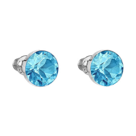 Naušnice Šaton 8mm Aquamarine Swarovski